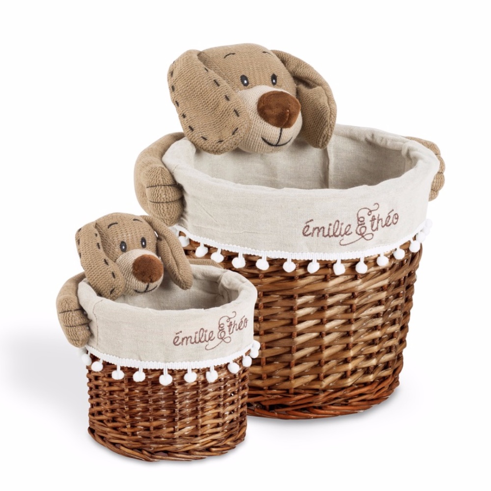 🐶 Émilie & Théo - Bay the dog round basket set